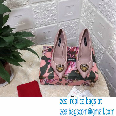 Dolce  &  Gabbana Heel 10.5cm Quilted Leather Devotion Pumps Light Pink 2021